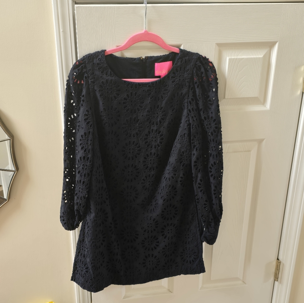 Lilly Pultizer Aisha Black Eyelet Romper